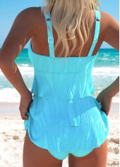 V Neck Cyan Color Tankini Set | thumb picture 