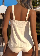 Patchwork Cross Hem Beige Tankini Set | thumb picture 