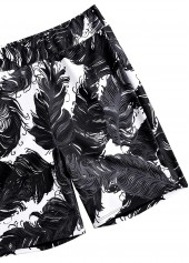 Plus Size Surplice Black Feathers Print Tankini Set | thumb picture 