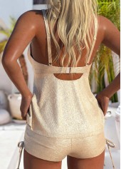 Hot Stamping Mid Waisted Champagne Tankini Set | thumb picture 