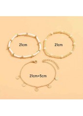 Golden Alloy Beaded Design Anklet Set | thumb picture 