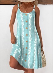 Mint Green Tummy Coverage Marine Life Print Strappy Dress