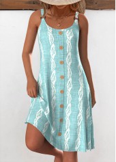 Mint Green Tummy Coverage Marine Life Print Strappy Dress | thumb picture 