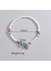 White Color Plastic Detail Elastic Anklet | thumb picture 