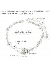 Silver Heart Design Alloy Layered Anklet | thumb picture 