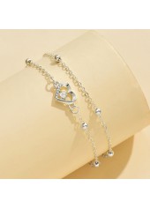 Silver Heart Design Alloy Layered Anklet | thumb picture 