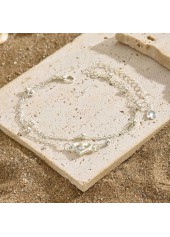 Silver Heart Design Alloy Layered Anklet | thumb picture 