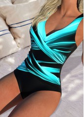 Criss Cross Ombre Cyan One Piece Swimwear | thumb picture 