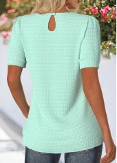 Mint Green Tuck Stitch Short Sleeve T Shirt | thumb picture 