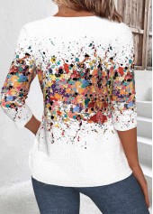 White Cut Out Ombre Long Sleeve T Shirt | thumb picture 