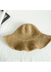 Light Coffee Color Straw Bucket Hat | thumb picture 