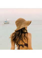 Light Coffee Color Straw Bucket Hat | thumb picture 