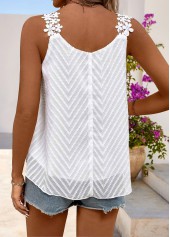 White Embroidery Strappy Scoop Neck Camisole Top | thumb picture 
