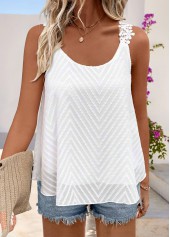 White Embroidery Strappy Scoop Neck Camisole Top | thumb picture 