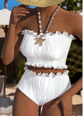 Lace High Waisted White Bikini Set | thumb picture 
