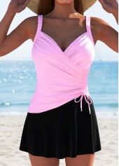 Jacquard Detail Pink One Piece Swimdress