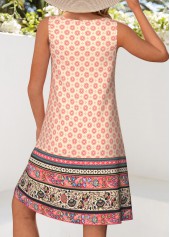 Multi Color Tummy Coverage Tribal Print Sleeveless Dress | thumb picture 