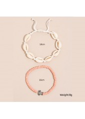 White Shell Turtle Alloy Anklet Set | thumb picture 