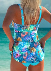 Lightweight Marine Life Print Cyan Tankini Set | thumb picture 