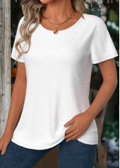 White Short Sleeve Round Neck T Shirt | thumb picture 