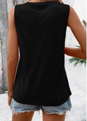 Black Tribal Print Sleeveless V Neck Tank Top | thumb picture 