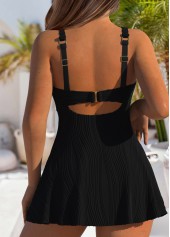 Jacquard Detail Black One Piece Swimdress | thumb picture 