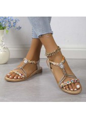 Beige Rubber Detail Open Toe Falt | thumb picture 