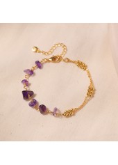 Golden Color Crystal Metal Detail Bracelet