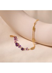 Golden Color Crystal Metal Detail Bracelet | thumb picture 
