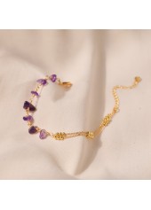 Golden Color Crystal Metal Detail Bracelet | thumb picture 