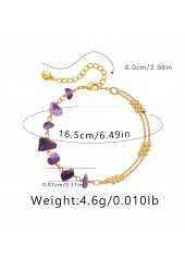 Golden Color Crystal Metal Detail Bracelet | thumb picture 