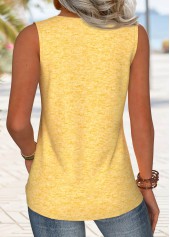Yellow Circular Ring Butterfly Print Sleeveless Tank Top | thumb picture 