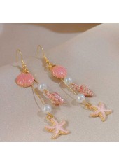 Dusty Pink Color Shell Pearl Earrings | thumb picture 