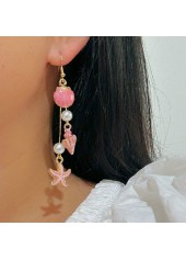 Dusty Pink Color Shell Pearl Earrings | thumb picture 