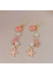 Dusty Pink Color Shell Pearl Earrings | thumb picture 