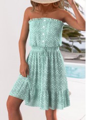 Mint Green Lace Sleeveless Bandeau Dress