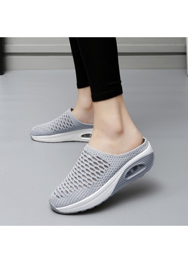 women clothes image of Grey Round Toe Low Heel Slippers