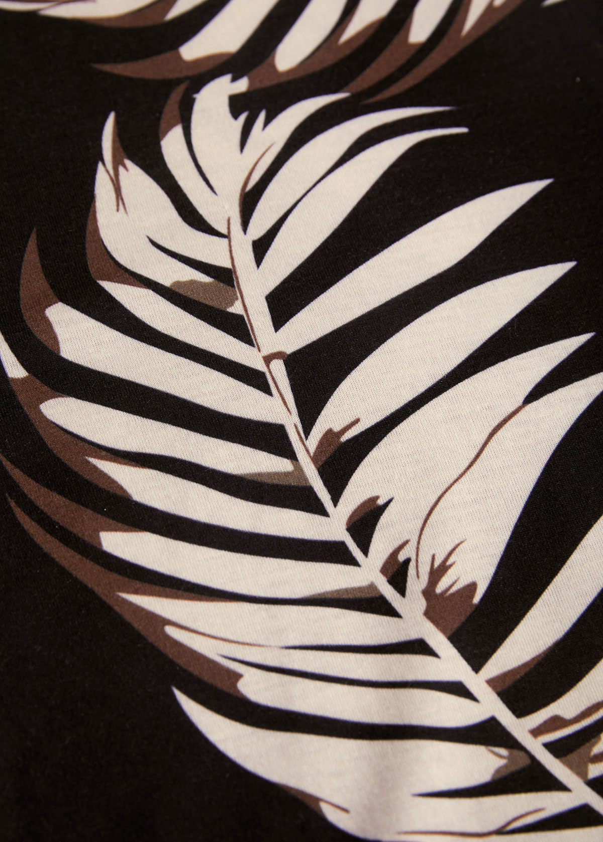 Black Tummy Coverage Tropical Plants Print Short Dress | picture 