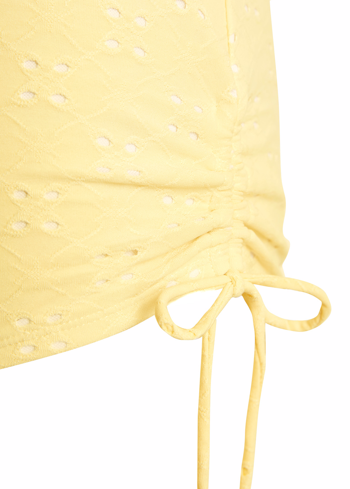 Jacquard Detail Yellow Bandeau Tankini Set | picture 