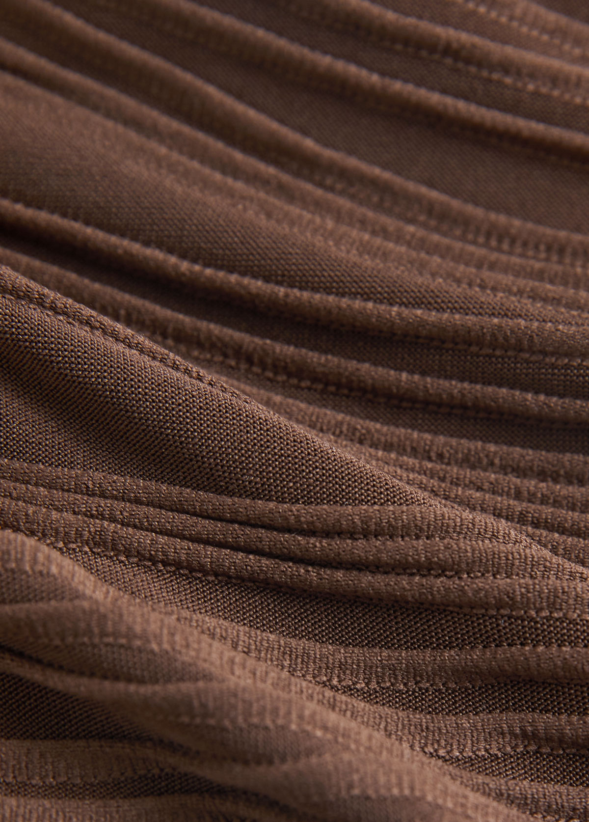 Ruched Light Camel V-Neck Bikini Set | picture 