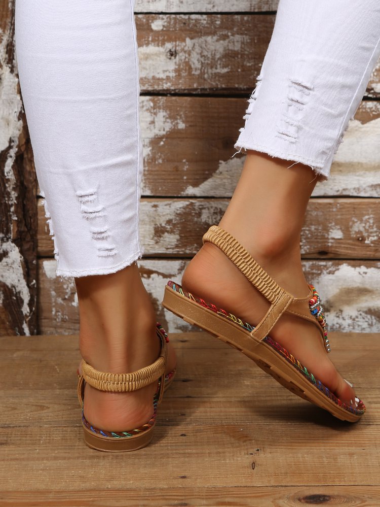 Light Camel Toe Post Falt Sandals | picture 