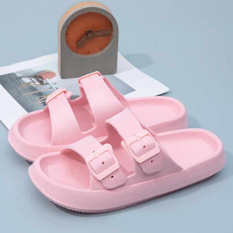 Pink Color Round Toe Falt Sliders | picture 