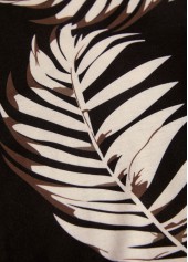 Black Tummy Coverage Tropical Plants Print Short Dress | thumb picture 