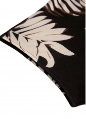 Black Tummy Coverage Tropical Plants Print Short Dress | thumb picture 