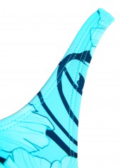 Tie Floral Print Cyan One Piece Swimdress | thumb picture 