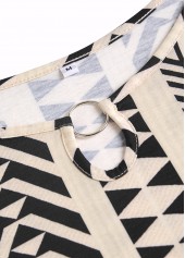 Light Camel Circular Ring Striped A Line Sleeveless Dress | thumb picture 