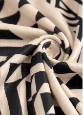 Light Camel Circular Ring Striped A Line Sleeveless Dress | thumb picture 