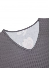 Dark Grey Patchwork Floral Print A Line Sleeveless Dress | thumb picture 