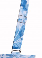 Bowknot Floral Print Dusty Blue One Piece Swimwear | thumb picture 