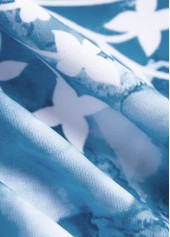 Bowknot Floral Print Dusty Blue One Piece Swimwear | thumb picture 